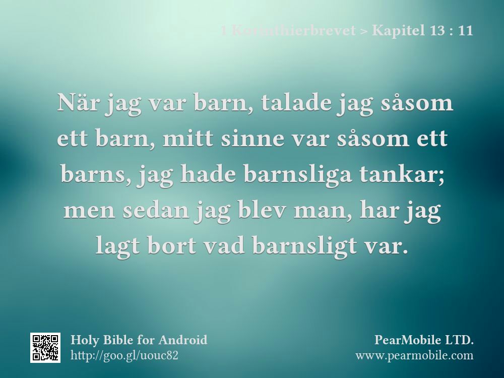 1 Korinthierbrevet, Kapitel 13:11